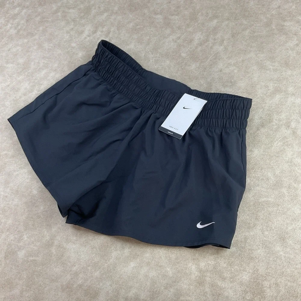 Nike One Shorts Women Sz L Dri-FIT Mid-Rise 3